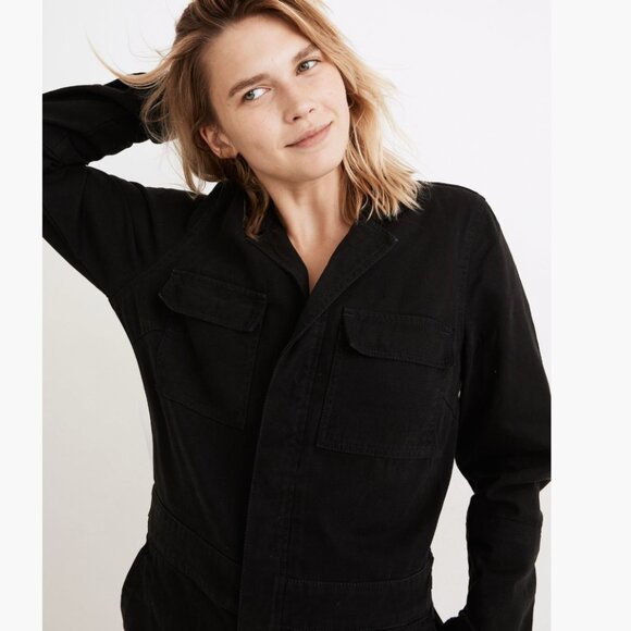 Madewell Signature Coverall Jumpsuit Black XL - Picture 4 of 8